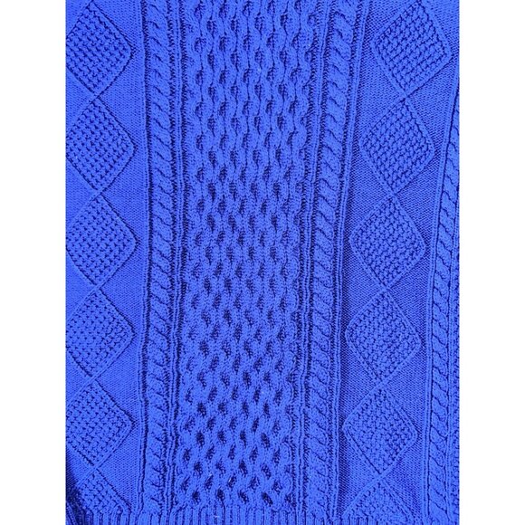 INC Dylan Cardigan Sweater Blue Colorblock Men's Size XL Fisherman Knit Cotton - Picture 7 of 10